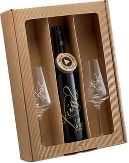 2024 Singender Weihnachtswein mit zwei Küssler-Gläsern rosé