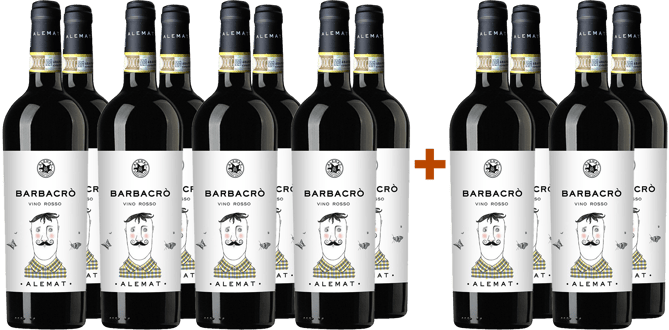 8+4 Paket Barbacrò Vino Rosso BIO