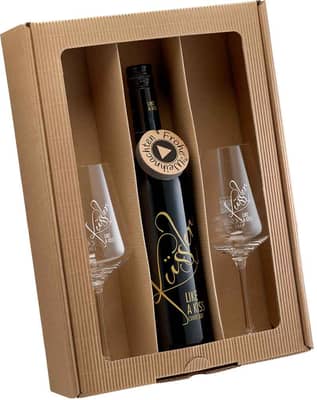 2024 Singender Weihnachtswein mit zwei Küssler-Gläsern rosé