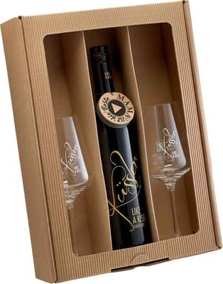 2024 Singender Wein für die beste Mama mit zwei Küssler-Gläsern weiß 2024 Singender Wein für die beste Mama mit zwei Küssler-Gläsern weiß