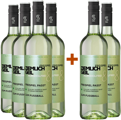 4+2 Paket FREISPIEL alkoholfreier Wein "Ziemlich Geil" Weiß