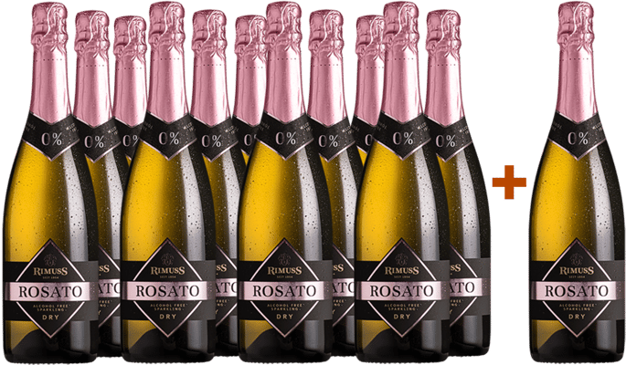 11+1 Rimuss Rosato sparkling Dry ohne Alkohol