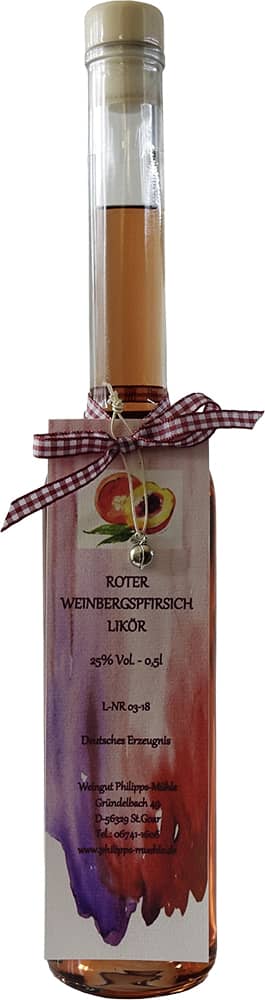 Roter Weinbergspfirsichlikör 0,5 L