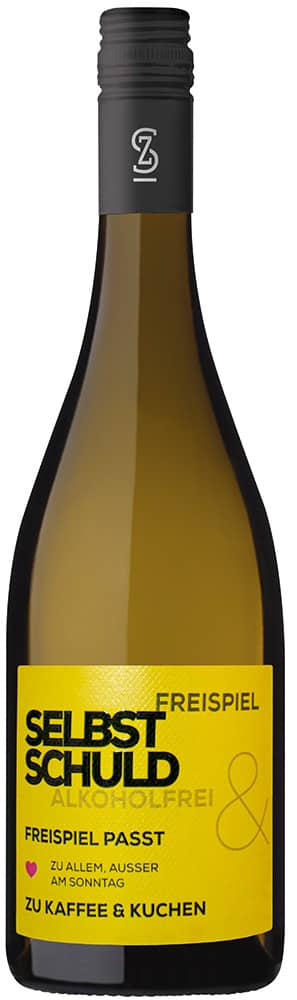 FREISPIEL schäumendes Getränk aus alkoholfreiem Wein "Selbst Schuld"