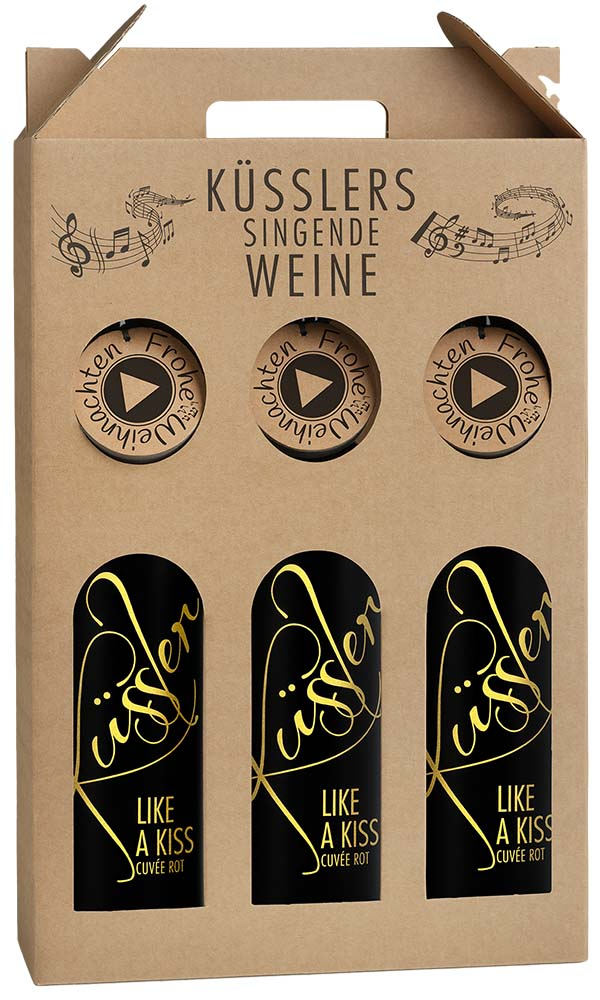 2023 Singender Weihnachtswein im 3er-Geschenkkarton rot