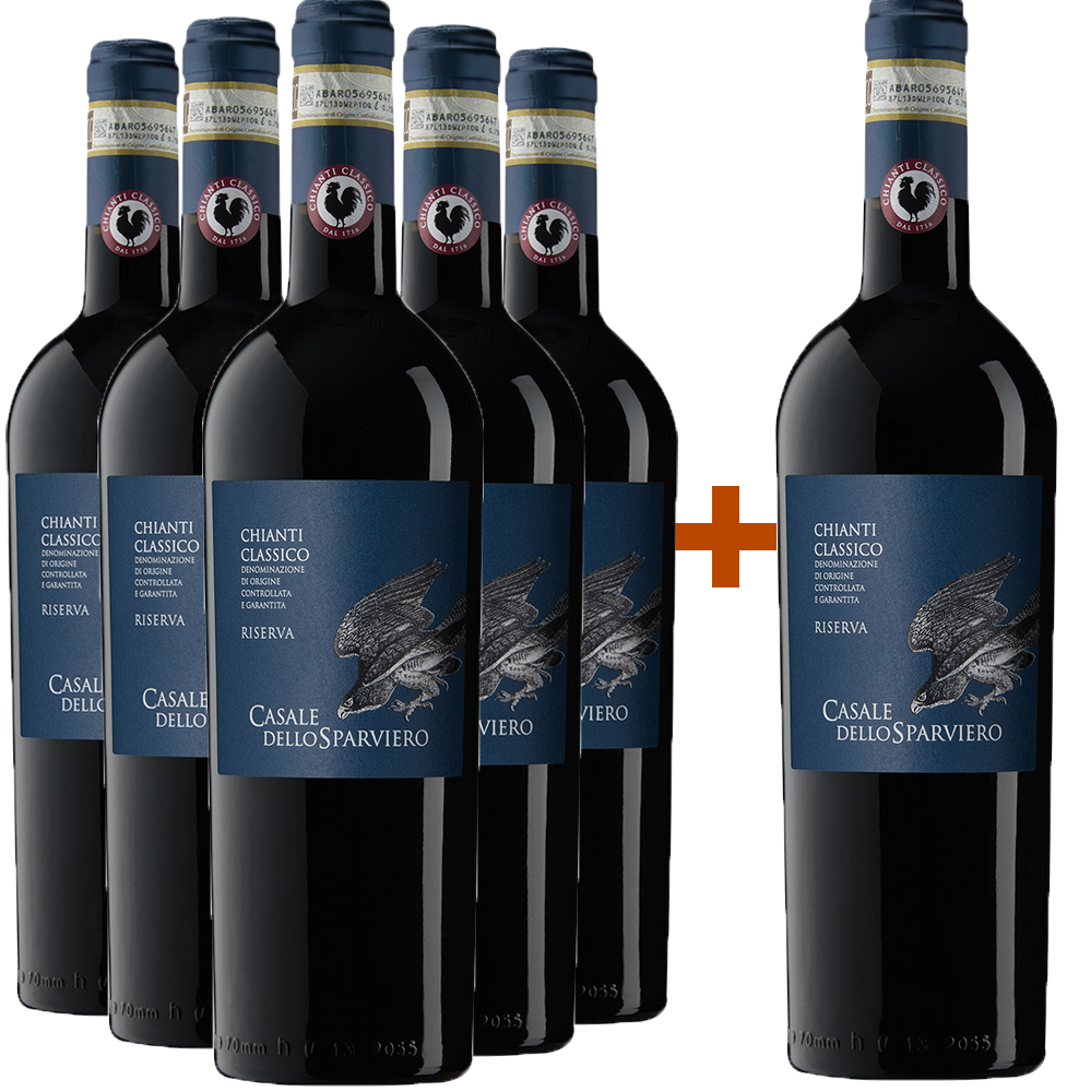 5+1 Paket Casale dello Sparviero Chianti Classico Riserva DOCG BIO 5+1 Paket Casale dello Sparviero Chianti Classico Riserva DOCG BIO