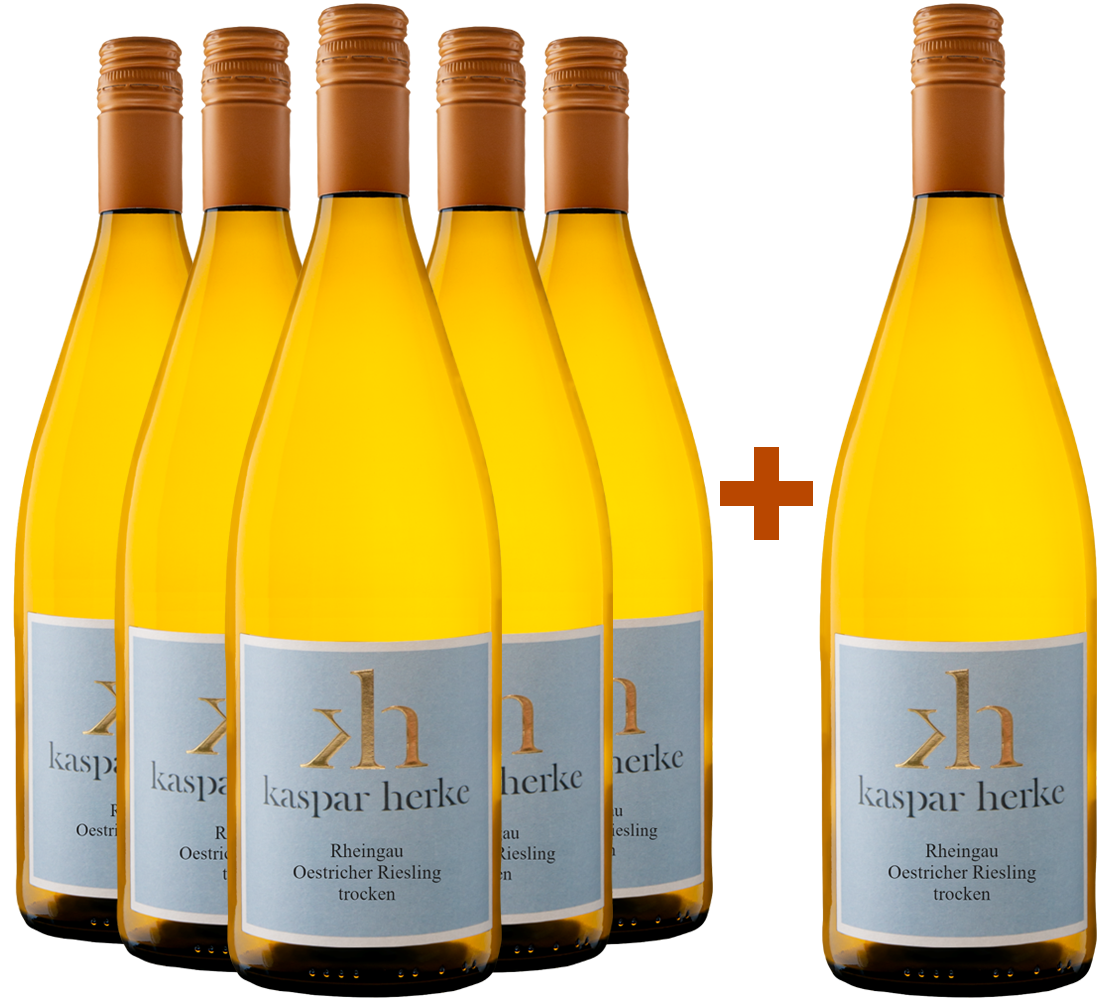 5+1 Paket Oestricher Riesling trocken 1,0L