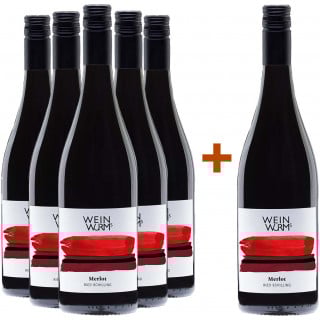5+1 Paket Ried Schilling "Herzblut" Merlot trocken 5+1 Paket Ried Schilling "Herzblut" Merlot trocken