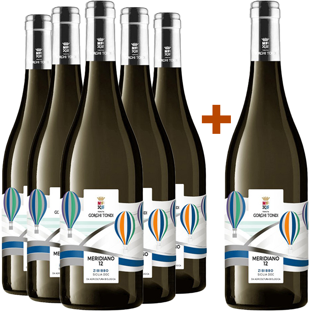 5+1 Paket Meridiano 12 Zibibbo Sicilia DOC BIO