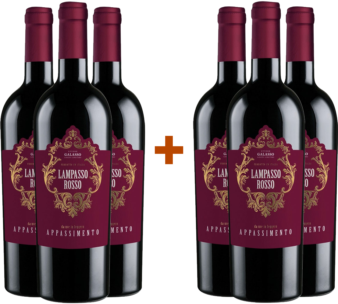 3+3 Paket Lampasso Rosso Montepulciano  3+3 Paket Lampasso Rosso Montepulciano