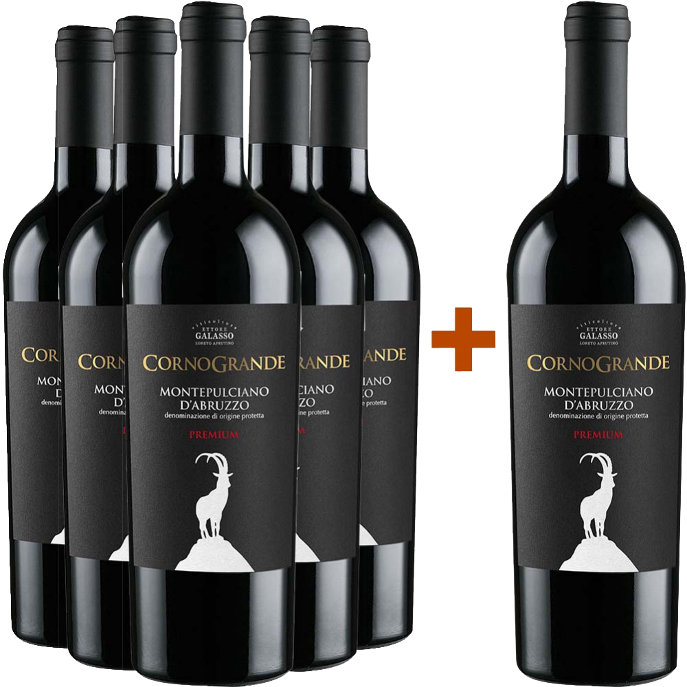 5+1 Paket Corno Grande Montepulciano d’Abruzzo Premium DOC 5+1 Paket Corno Grande Montepulciano d’Abruzzo Premium DOC