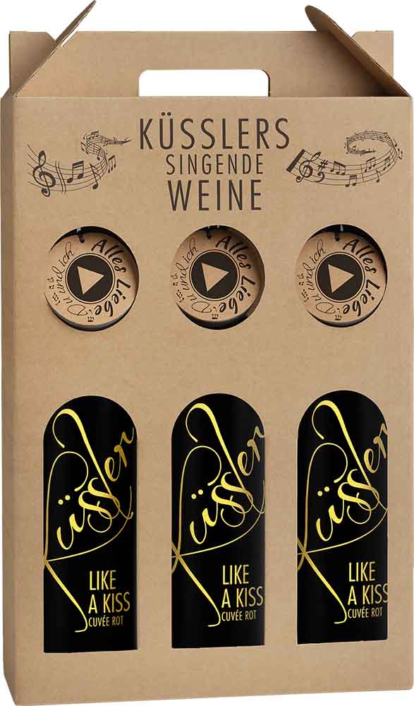 2022 Singender Wein für den Liebsten im 3er-Geschenkkarton rot