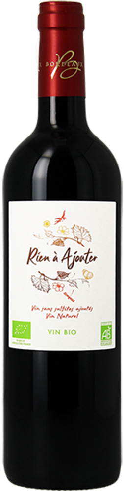 2024 "Rien à Ajouter Bx sans sulfite" Bordeaux AOP BIO