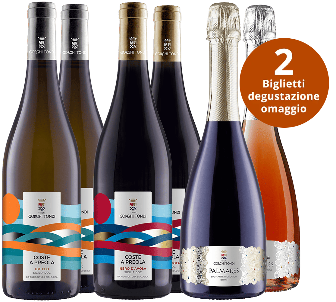 Cantina Gorghi Tondi Kennenlern-Paket + 2 Tickets Kellereibesichtigung BIO Cantina Gorghi Tondi Kennenlern-Paket + 2 Tickets Kellereibesichtigung BIO