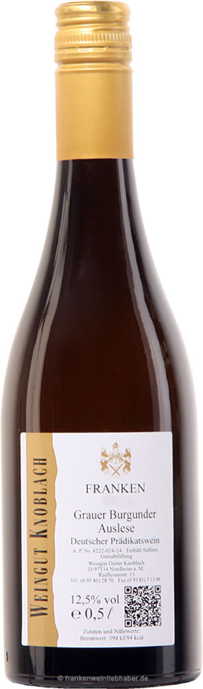 2023 Grauer Burgunder Auslese 0,5 L