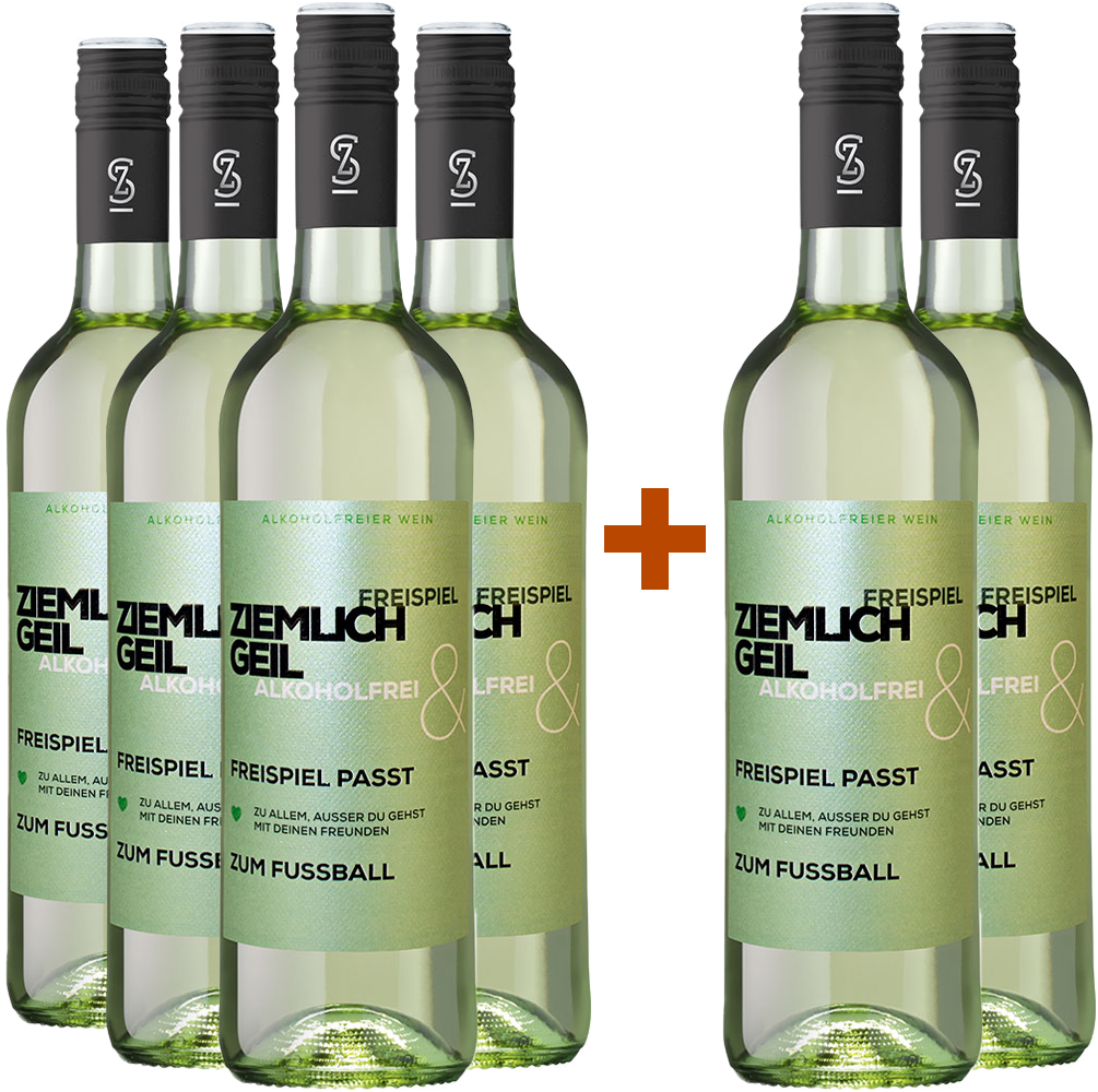 4+2 Paket FREISPIEL alkoholfreier Wein "Ziemlich Geil" Weiß 4+2 Paket FREISPIEL alkoholfreier Wein "Ziemlich Geil" Weiß