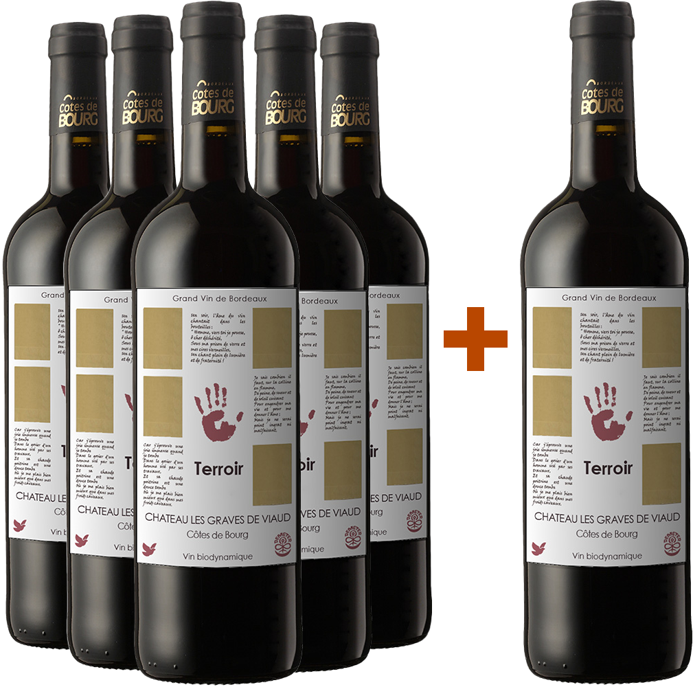 5+1 Paket cuvée "Terroir" Côtes de Bourg AOP BIO 5+1 Paket cuvée "Terroir" Côtes de Bourg AOP BIO
