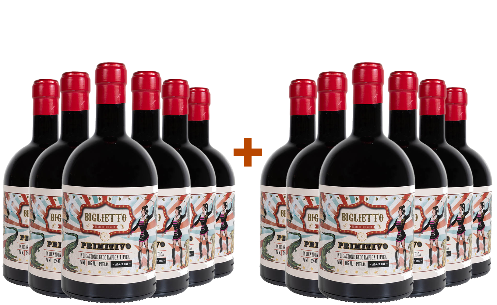 6+6 Paket Biglietto Primitivo Puglia IGP 6+6 Paket Biglietto Primitivo Puglia IGP