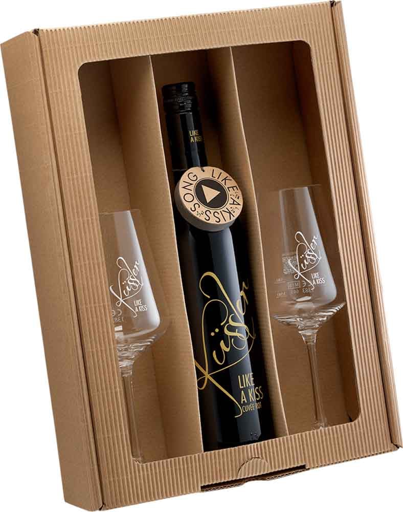 2024 Singender Wein mit dem Küssler-Song mit zwei Küssler-Gläsern rosé 2024 Singender Wein mit dem Küssler-Song mit zwei Küssler-Gläsern rosé