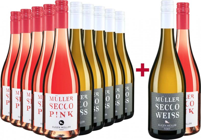 10+2 Paket Secco weiß + rosé - Weingut Eugen Müller