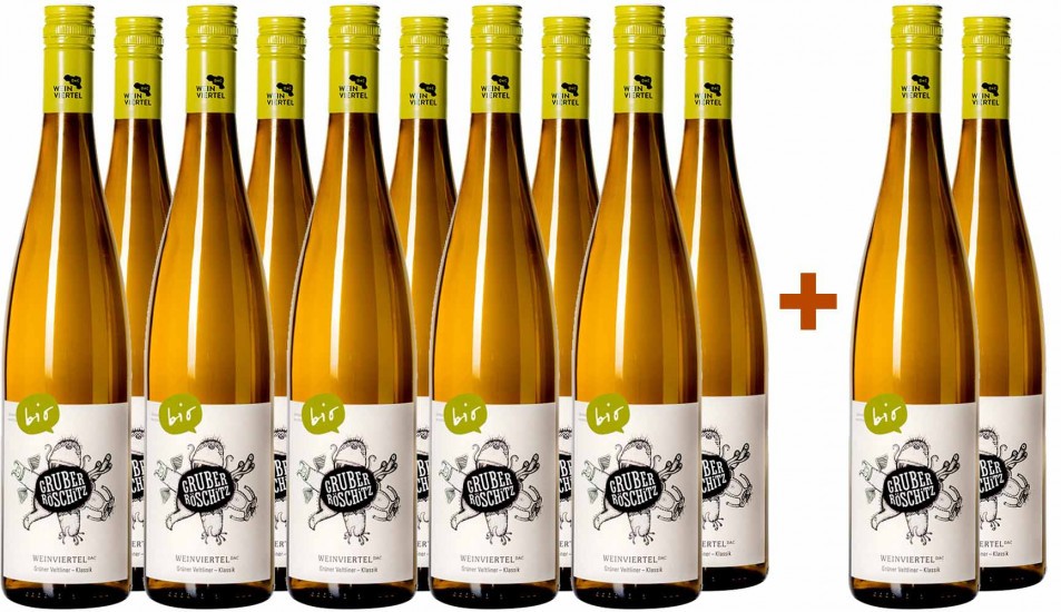 10+2 Paket Weinviertel DAC Grüner Veltliner Klassik trocken - Weingut Gruber Röschitz