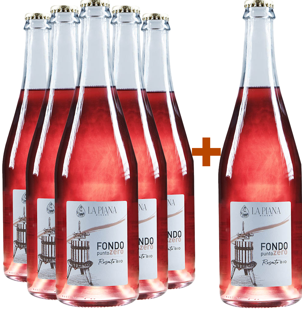 5+1 Paket Fondo Punto Zero Rosato Lambrusco Grasparossa di Castelvetro DOC BIO 5+1 Paket Fondo Punto Zero Rosato Lambrusco Grasparossa di Castelvetro DOC BIO