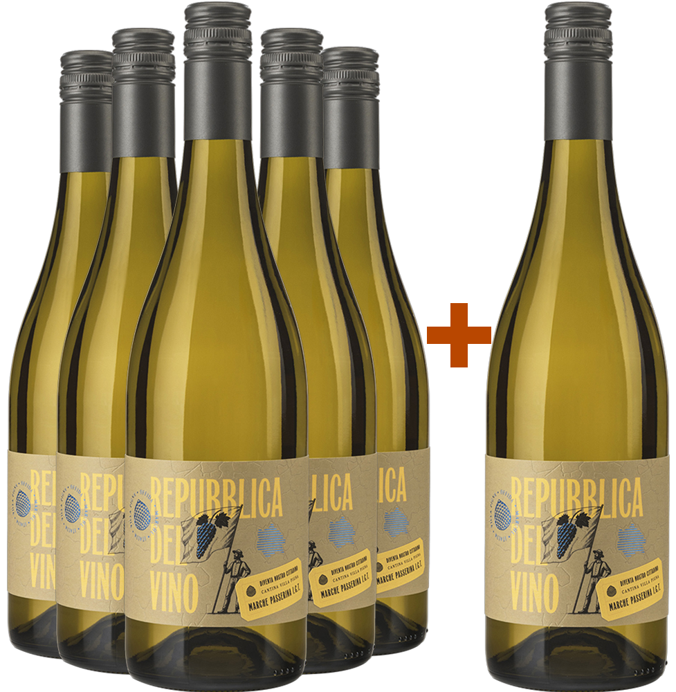 5+1 Paket Repubblica del Vino Passerina Marche IGP 5+1 Paket Repubblica del Vino Passerina Marche IGP