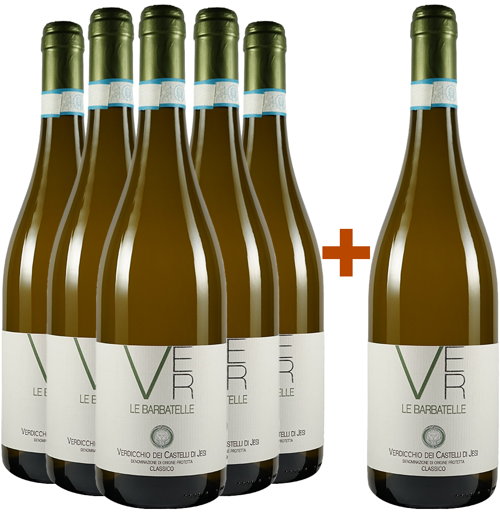 5+1 Paket Le Barbatelle Verdicchio dei Castelli di Jesi DOC  5+1 Paket Le Barbatelle Verdicchio dei Castelli di Jesi DOC