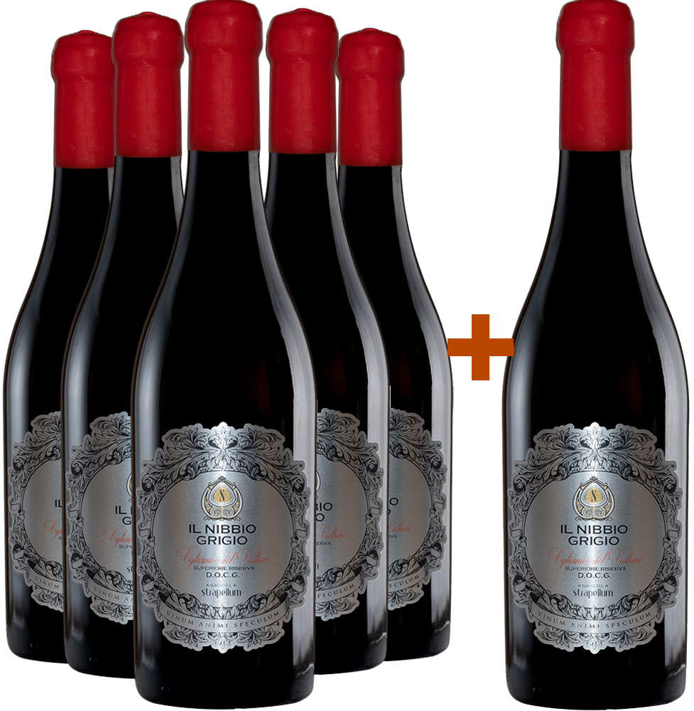 5+1 Paket Il Nibbio Grigio Riserva Aglianico del Vulture Superiore DOCG 5+1 Paket Il Nibbio Grigio Riserva Aglianico del Vulture Superiore DOCG